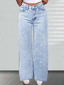 Tween Girls' Loose Fit Casual Flared Jeans With Butterfly Embroidery ...