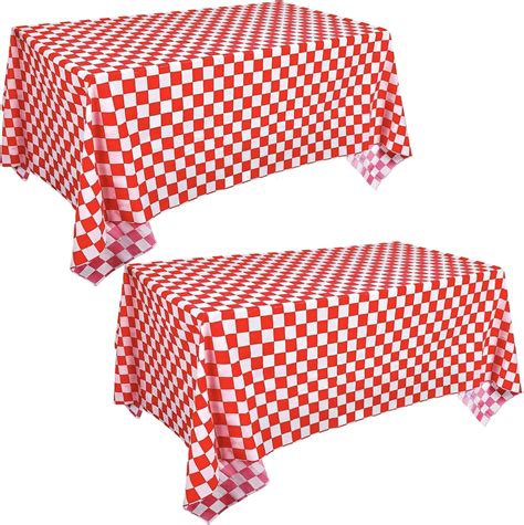 Pack of 4, Picnic Tablecloth, Red and White Checkered Tablecloth ...