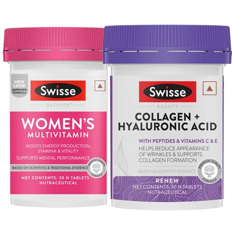 Swisse Multivitamin for Women (30 Tablets) & Swisse Collagen+ Hyaluron