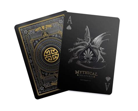 Buy Mythical Creatures Playing Cards - Black, Silver & Gold Edition ...