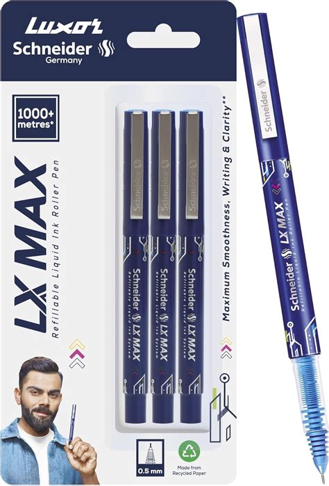Luxor Schneider LX MAX roller ball pen - Needle Tip, 0.5mm - Waterproof ...