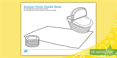 Summer Picnic Doodle (teacher made) - Twinkl
