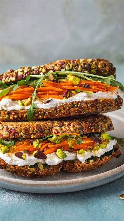 Spicy Harissa Carrot & Pistachio Sandwich: A Bold and Nutty Vegan ...