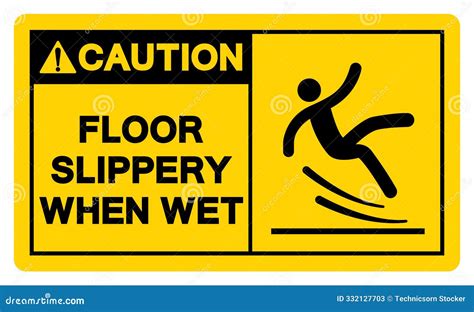 Caution Floor Slippery when Wet Symbol Sign,Vector Illustration ...