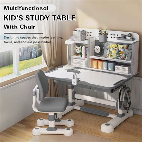 Multifunctional Study Table for Kids with Chair Set - StarAndDaisy