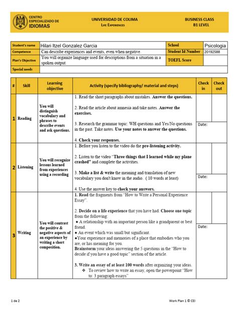 Image result for B1 Test Personal Life Topic Examples
