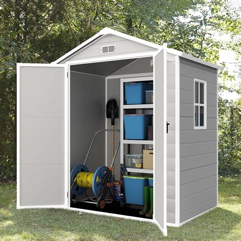 Amazon.com : YOFE Outdoor Storage Shed 6x4.4FT, Resin Shed Plastic with ...