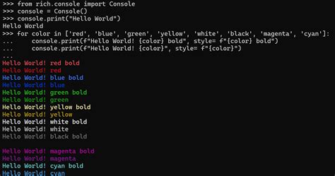 Python Rich Module 的图像结果