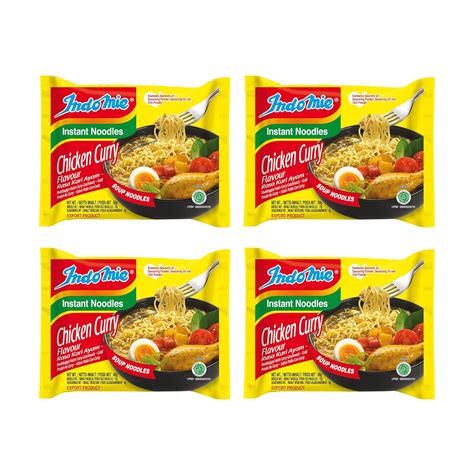 Indomie Chicken Curry Noodles (Rasa Kari Ayam) - Pack of 4 - Imported ...