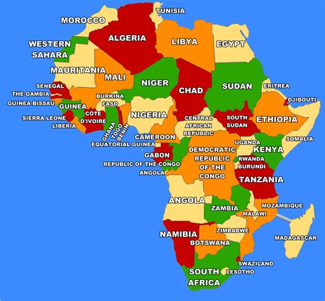 A Map Of Africa With Countries Labeled – Topographic Map of Usa with States