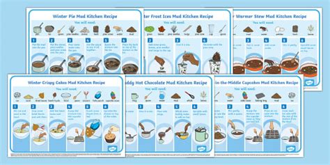 Winter Mud Kitchen Prompt Card Recipes Resource Pack