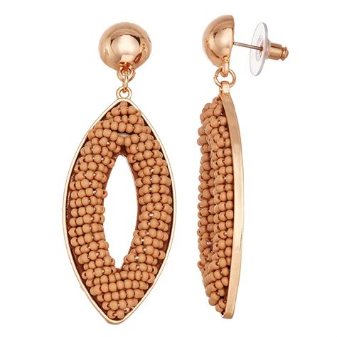 Sonoma Goods For Life® Gold Tone Seed Beads Drop Earrings