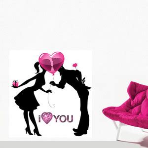 Impression Wall 61 cm Impression Wall Couple Wall Sticker Self Adhesive ...