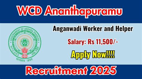WCD Ananthapuramu Recruitment 2026 Out - Apply Offline 92 Anganwadi ...