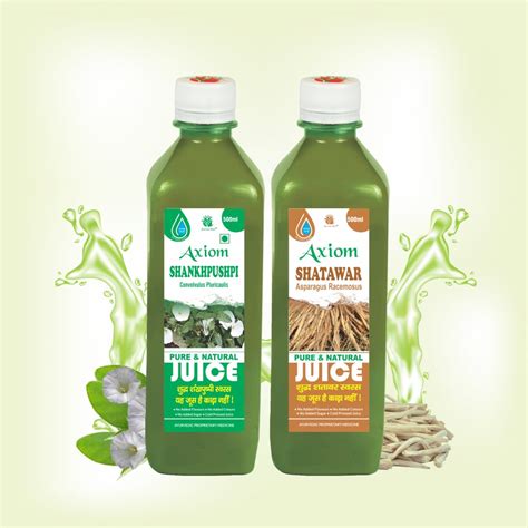 Axiom Memory Enhancer Combo of Shankhpushpi Juice 500ml + Shatawar Jui ...