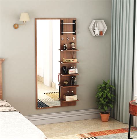 DesignFit Engineered Wood Wall Mount Dressing Rectangular Framed Table ...