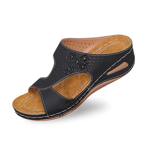 Ediodpoh Summer Women's Slippers Open Toe Fish Mouth Wedge Casual ...