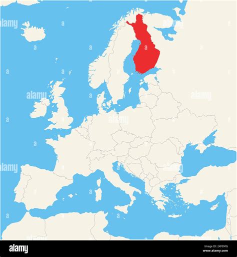 Map finland highlighted in red Stock Vector Images - Alamy