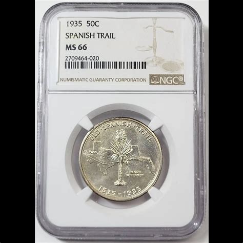 1935 Old Spanish Trail Centennial Commemorative Half Dollar NGC MS-66 ...