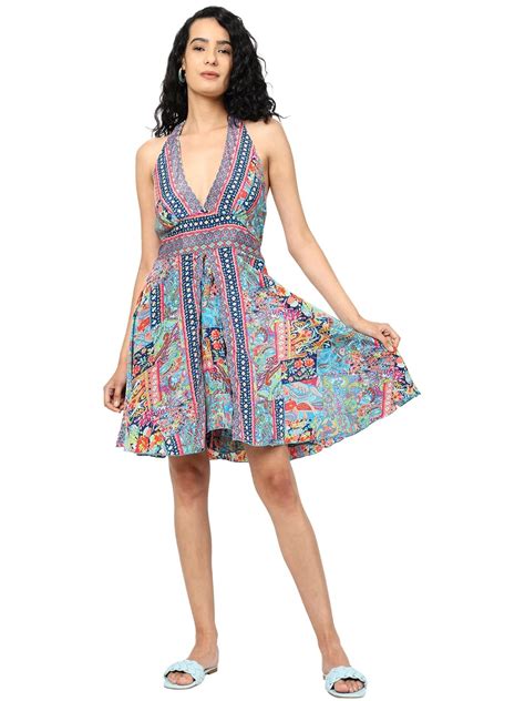 Buy KE|KANHA EXPORTS Floral Print Wrap V Neck Dress Women's Western ...