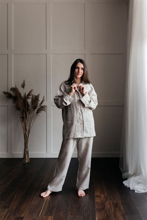Linen Pajamas, Linen Pajama Set, Lounge Set, Linen Shirt and Linen ...