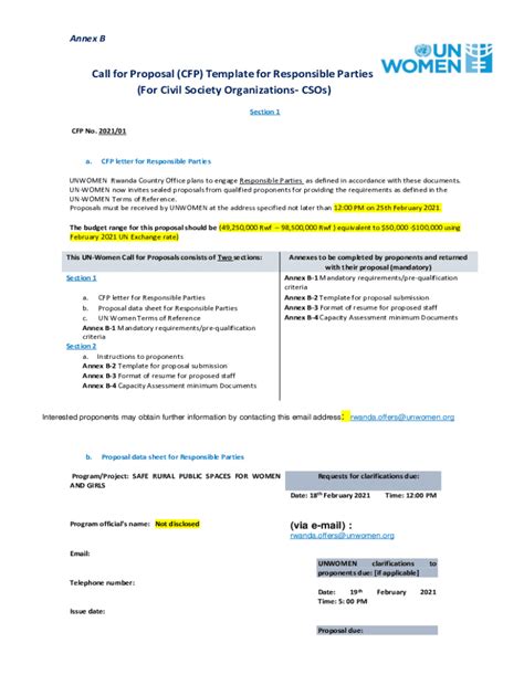 Fillable Online Call for Proposal (CFP) Template for Responsible ...