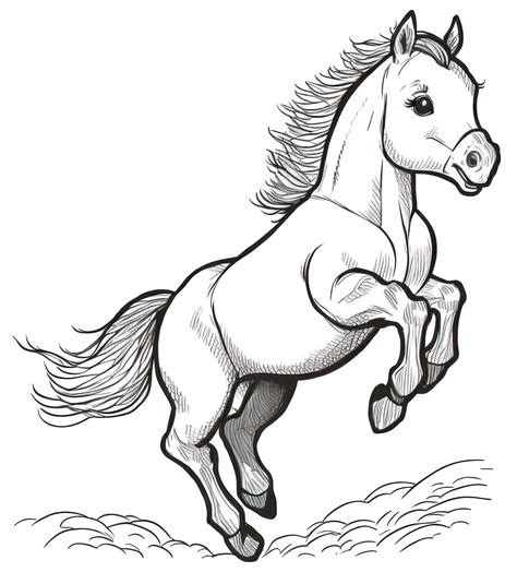 Horse Coloring Pages - Printable Art and Words