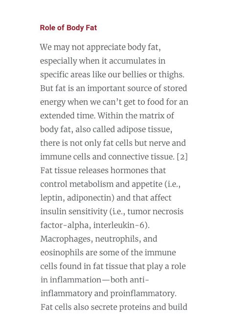 SOLUTION: Body fat and types of body fat - Studypool
