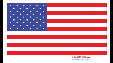 How To Draw The United States Flag Step By Step Easy - YouTube