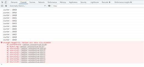 JavaScript Maximum Call Stack Size Exceeded 的图像结果