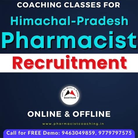 National Health Mission Himachal Pradesh Pharmacist Recruitment Coaching