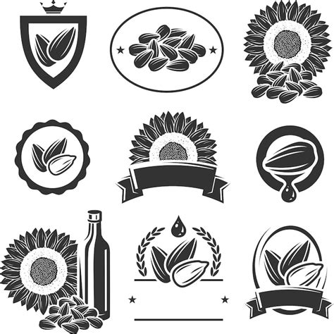 Sunflower oil label symbol Images - Free Download on Freepik