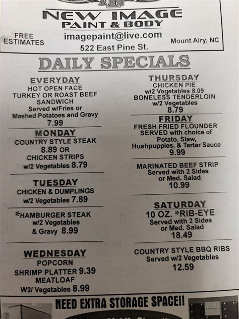 Menu at Olympia Family Restaurant, Mount Airy