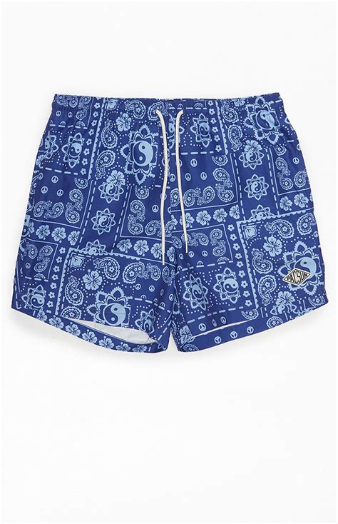 PacSun Recycled Peace Paisley 15" Swim Trunks | PacSun