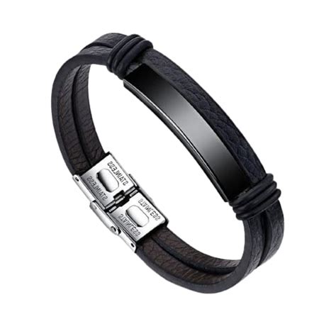 Buy Vientiq Bold Double Wrap Black Bracelet for Men at Amazon.in