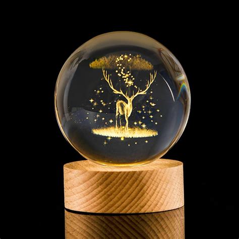 Buy Kamvy 3D Galaxy Crystal Ball Night Lamp,Deer System, USB Table ...