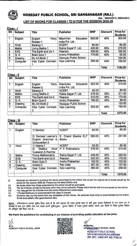 Nosegay Public School, Sri Ganganagar