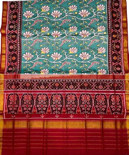 Handloom Patola Pure Silk Single Ikat Saree - Green | Shop Now!