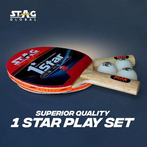 Stag 1 Star Table Tennis Playset, 2 Racket with 3 Balls – Stag Global