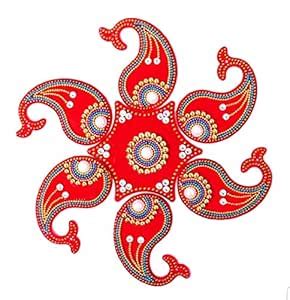 Buy PRAHLL Acrylic Reusable Mango Shape Rangoli (Red_Standard) - Set of ...