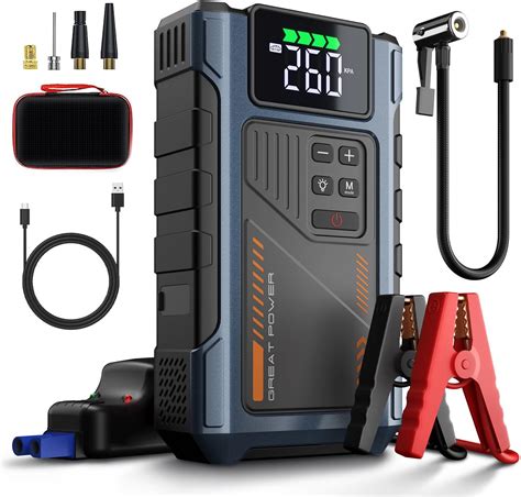 Amazon.com: Car Battery Charger Jump Starter with Air Compressor, 3500A Jumper Box for Car ...
