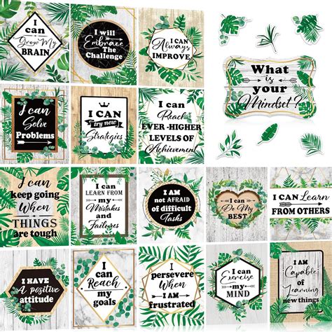 Buy Growth Mindset Posters Set, Confetti Classroom Bulletin Board ...