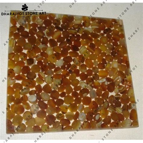 Natural Transparent Red Stone Pebble Mosaic – Dharajyot Stone Art