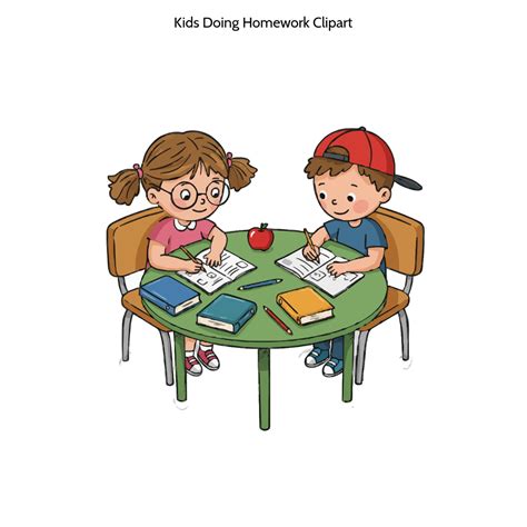 Kids Doing Homework Clip Art