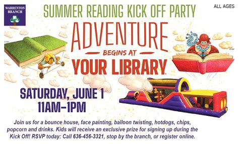 Summer Reading Kick Off Party! , 912 S State Highway 47, Warrenton, MO ...