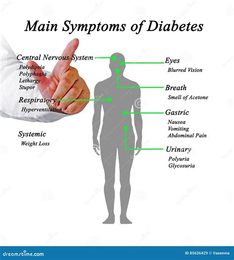 Main Symptoms of Diabetes stock illustration. Illustration of male - 85636429