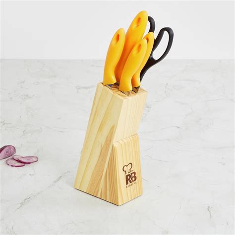 Buy Fiesta Orange Stainless Steel Knife Block Set - 6Pcs from Home ...