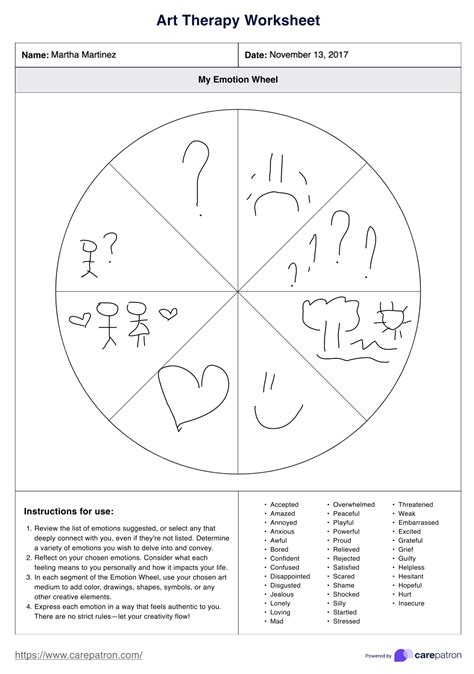 Creative Art Therapy Worksheets