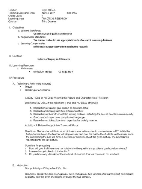 Sample Lesson Plan with Practical Work Approach 的图像结果