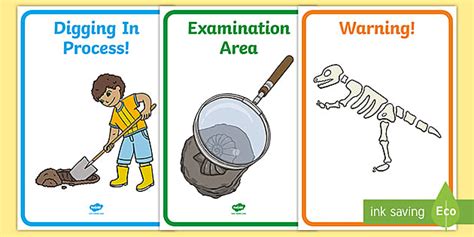 Fossil Hunter Role Play Signs (teacher made) - Twinkl